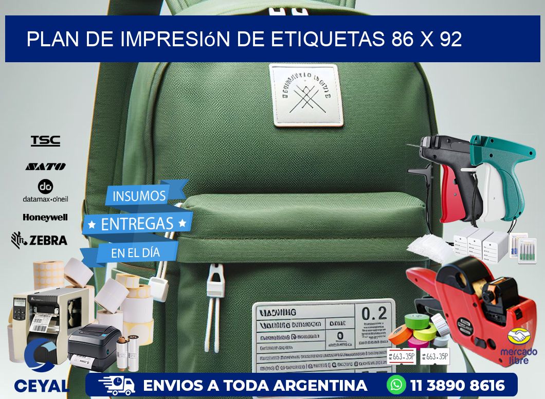 plan de impresión de etiquetas 86 x 92