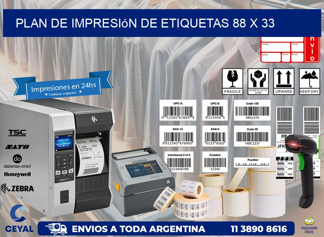 plan de impresión de etiquetas 88 x 33