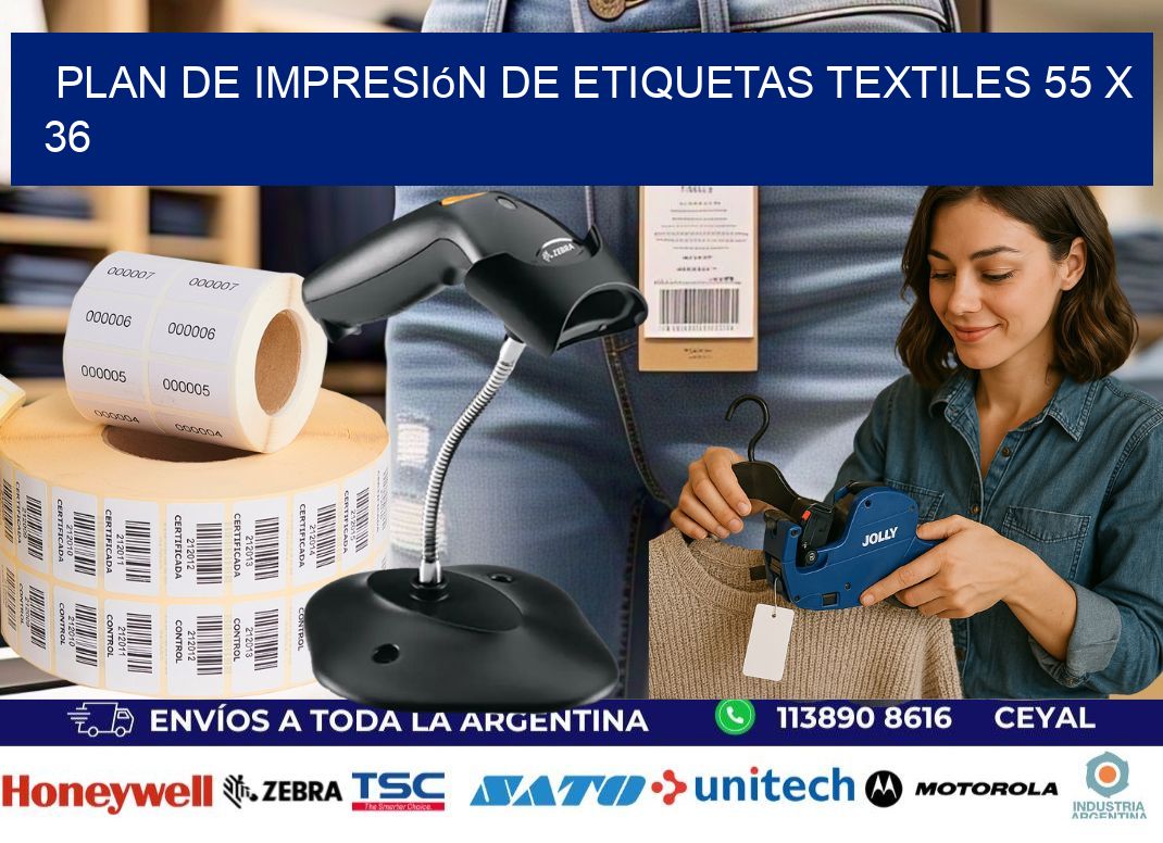 plan de impresión de etiquetas textiles 55 x 36