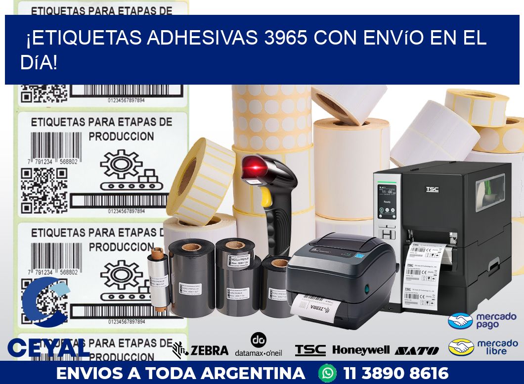 ¡Etiquetas Adhesivas 3965 con Envío en el Día!