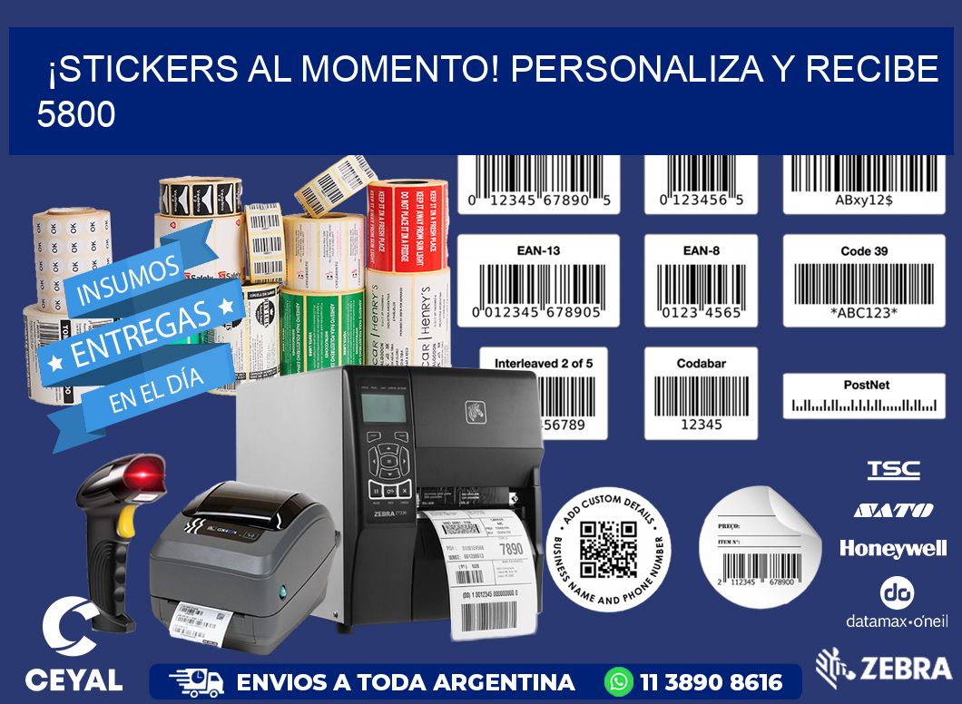 ¡Stickers al Momento! Personaliza y Recibe 5800
