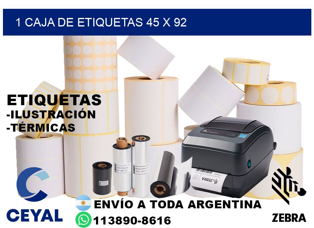 1 caja de etiquetas 45 x 92
