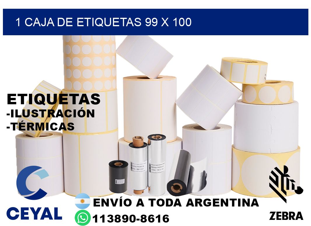 1 caja de etiquetas 99 x 100
