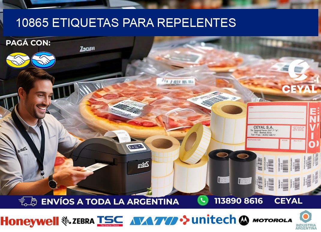 10865 Etiquetas para repelentes