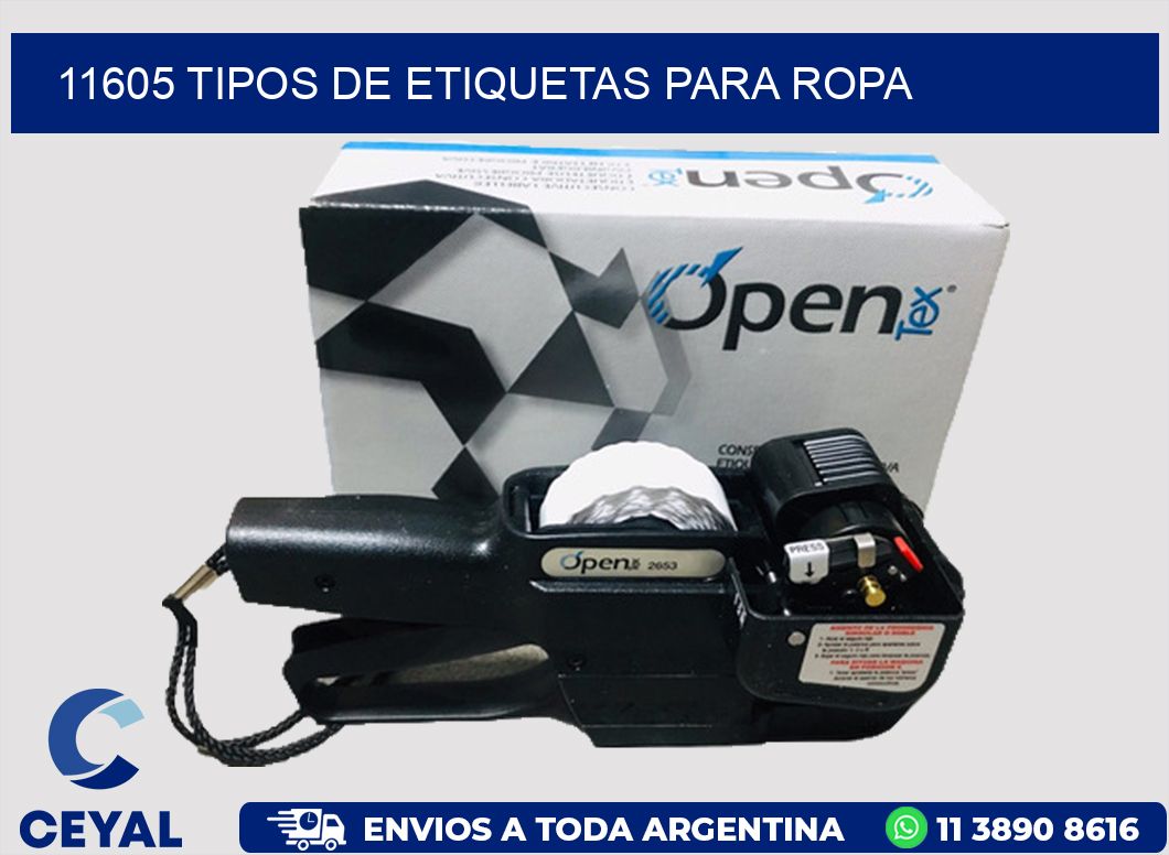 11605 tipos de etiquetas para ropa