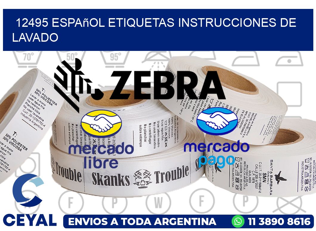 12495 español etiquetas instrucciones de lavado