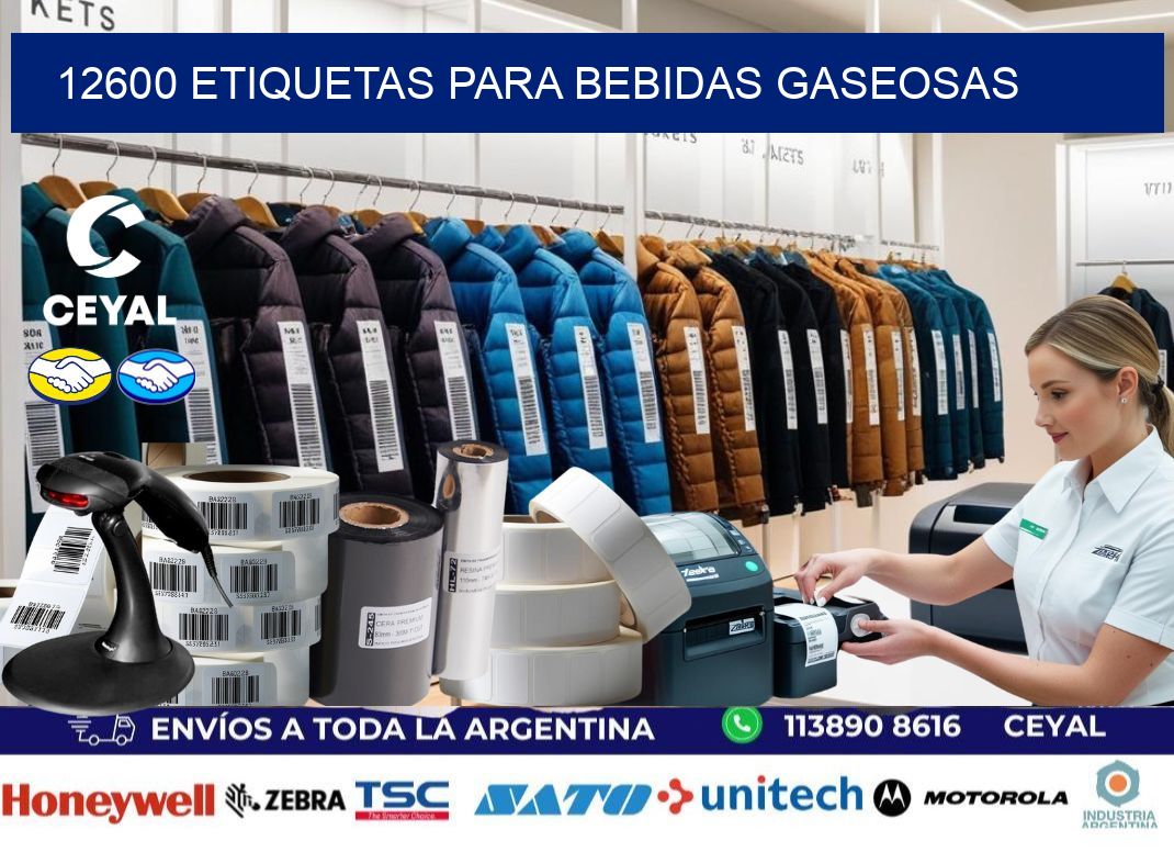 12600 Etiquetas para bebidas gaseosas