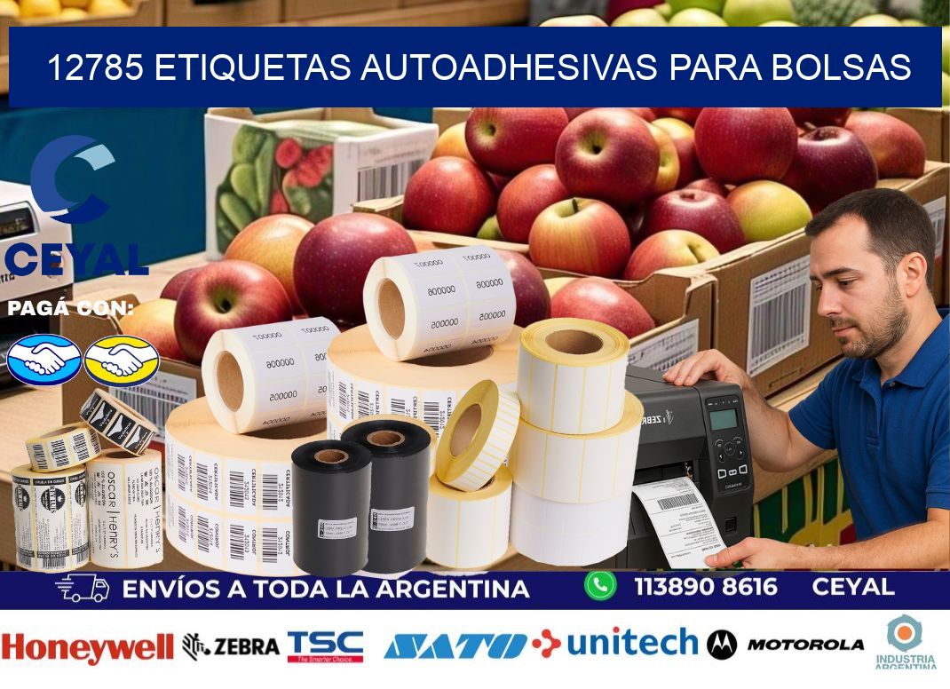 12785 etiquetas autoadhesivas para bolsas