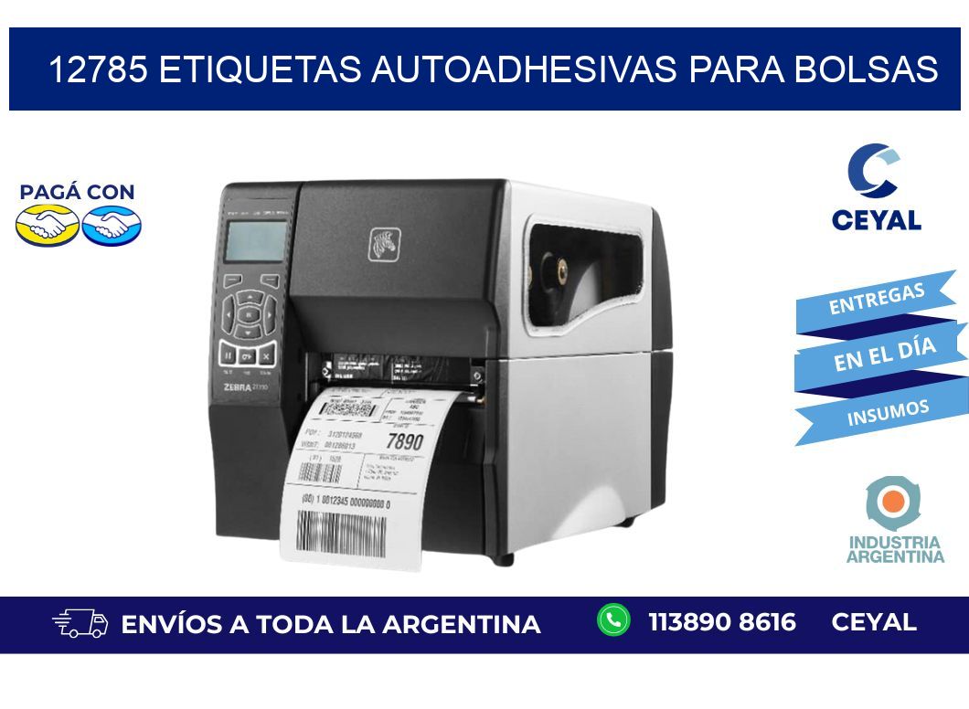 12785 etiquetas autoadhesivas para bolsas