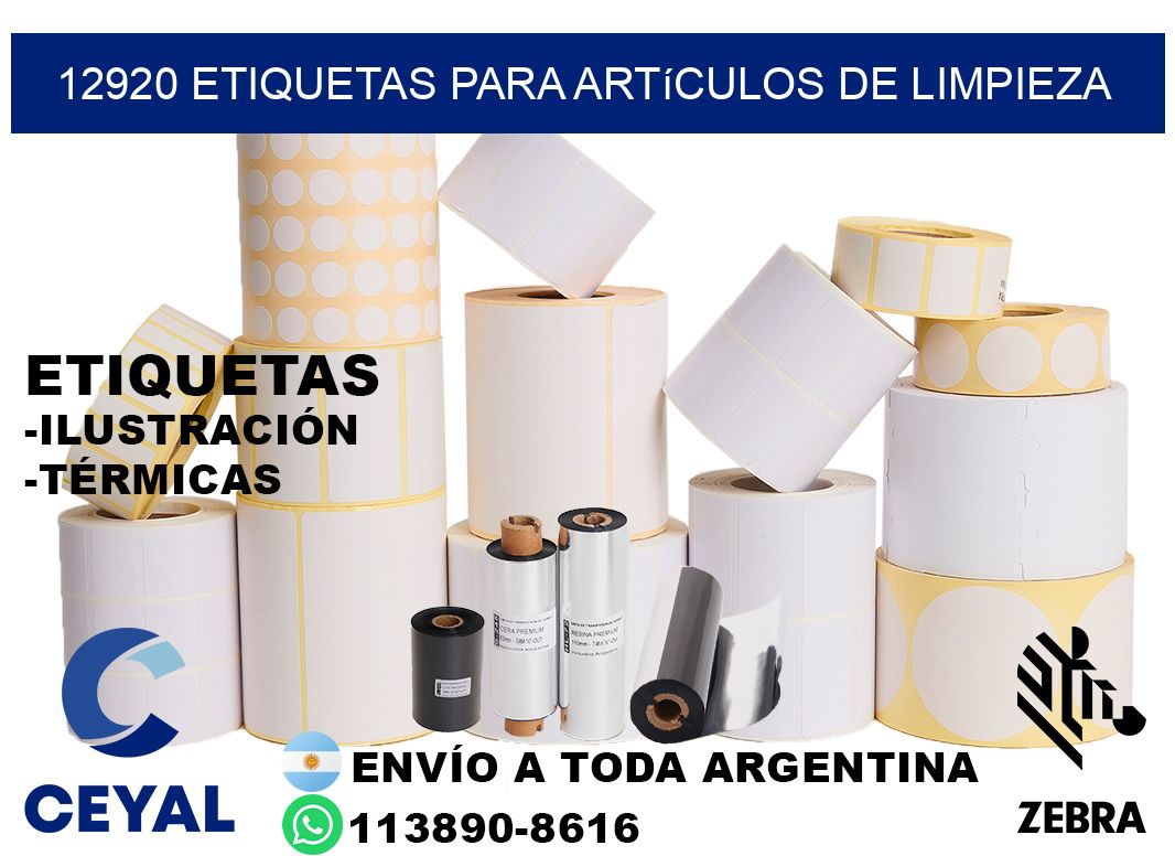 12920 Etiquetas para artículos de limpieza