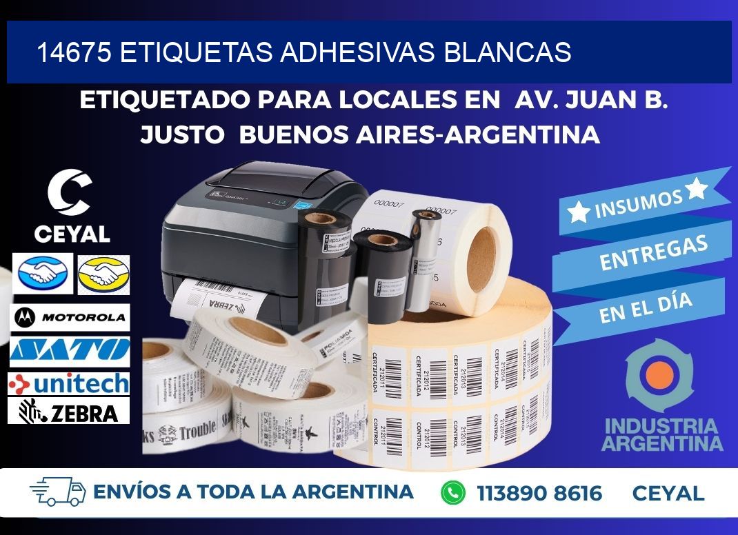 14675 etiquetas adhesivas blancas
