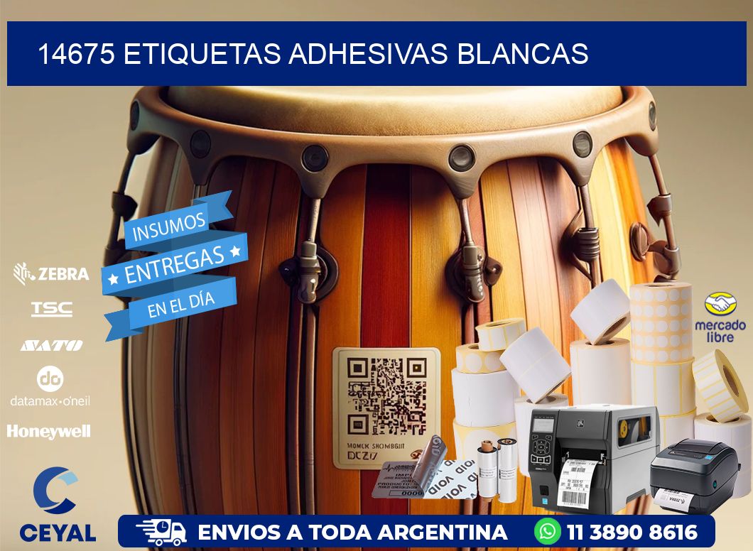 14675 etiquetas adhesivas blancas
