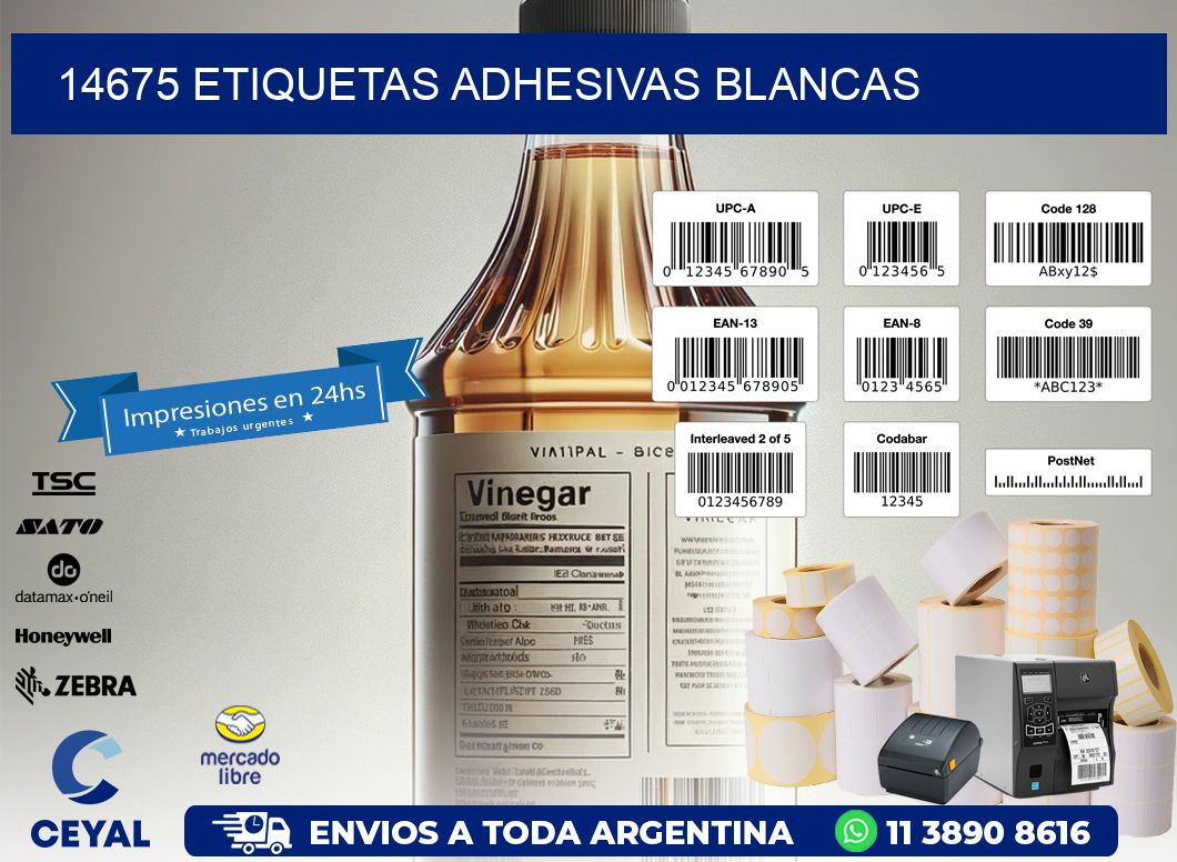 14675 etiquetas adhesivas blancas