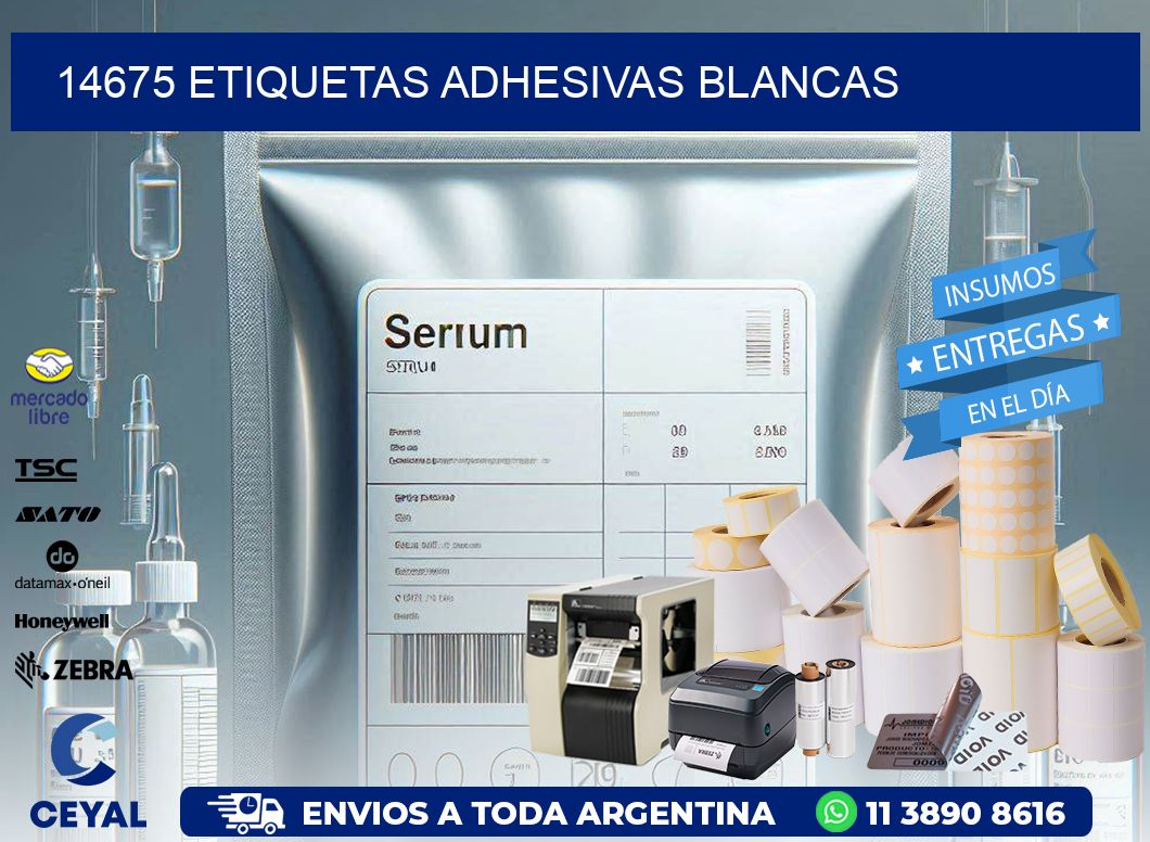 14675 etiquetas adhesivas blancas