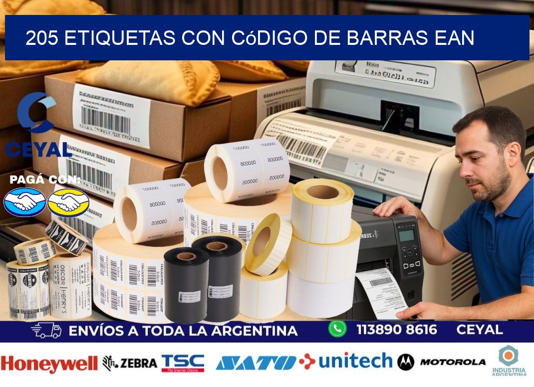 205 Etiquetas con código de barras EAN