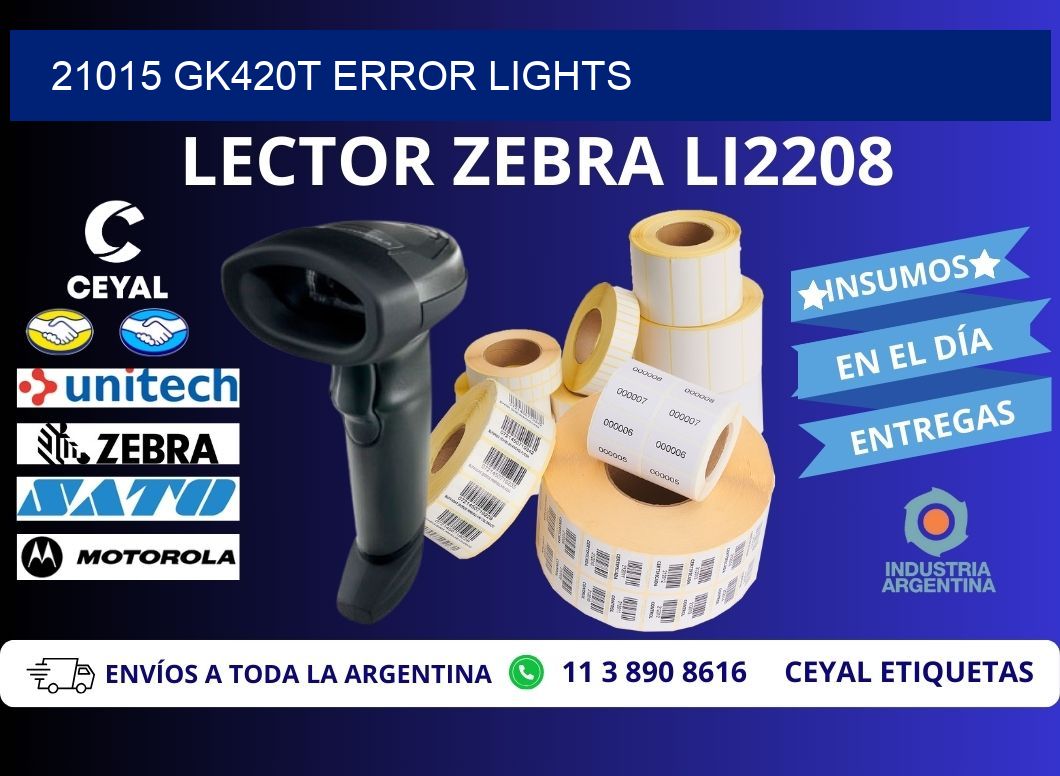 21015 GK420T error lights