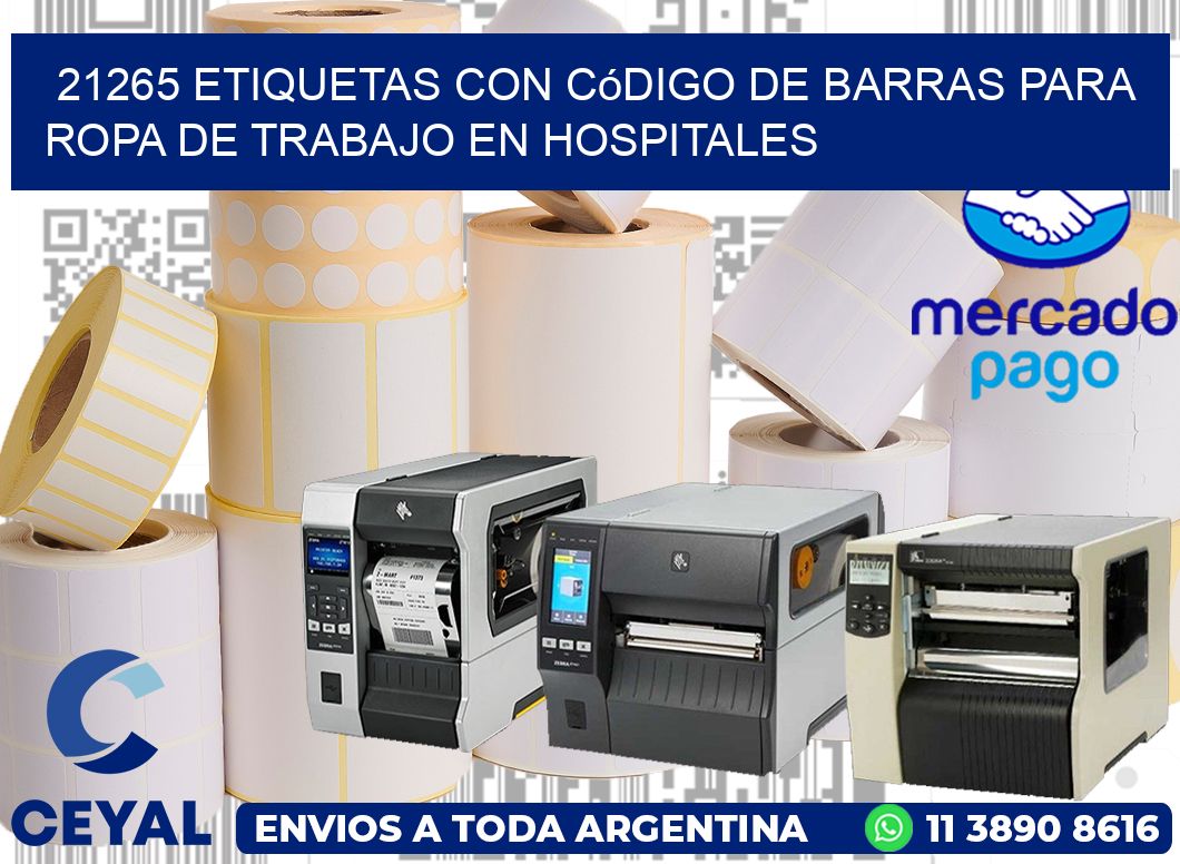 21265 Etiquetas con código de barras para ropa de trabajo en hospitales