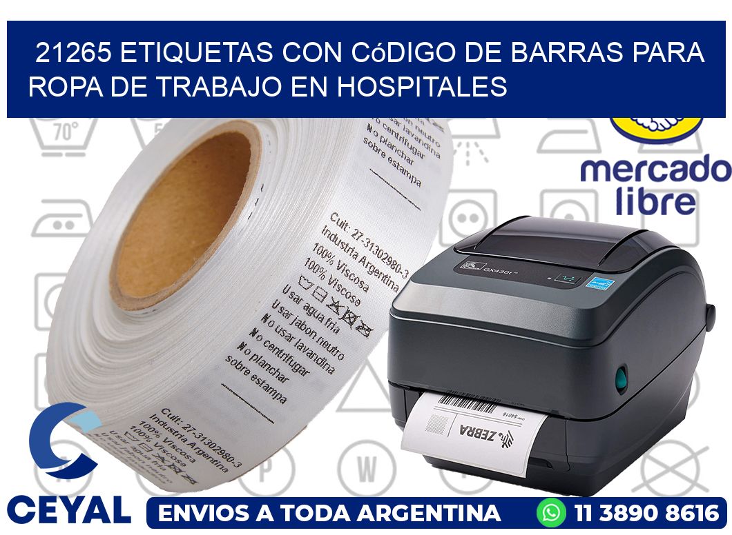 21265 Etiquetas con código de barras para ropa de trabajo en hospitales