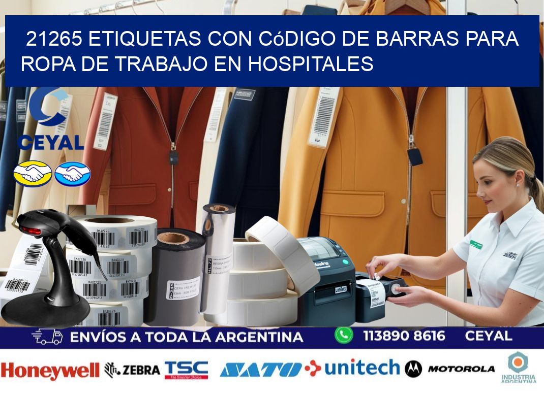 21265 Etiquetas con código de barras para ropa de trabajo en hospitales