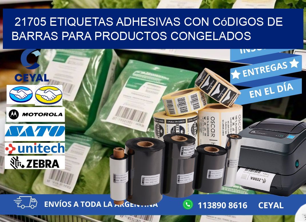 21705 Etiquetas adhesivas con códigos de barras para productos congelados