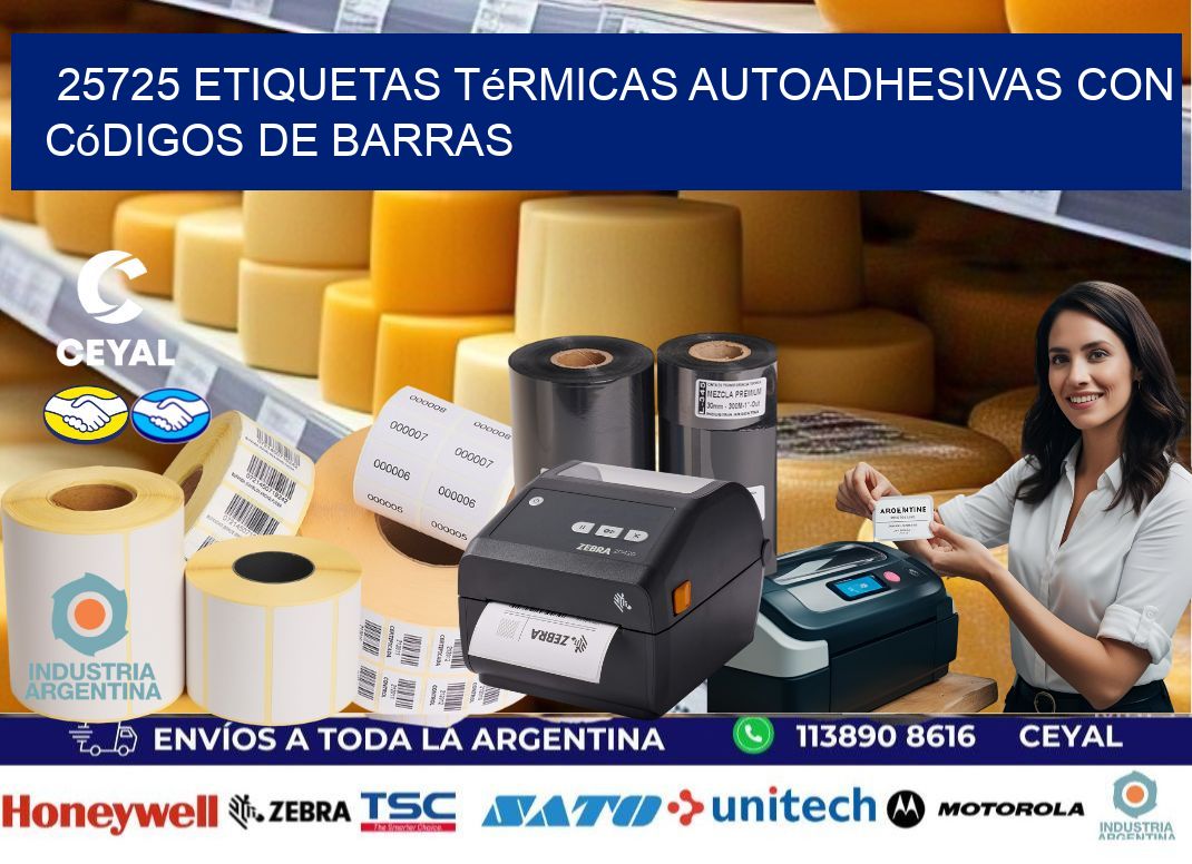 25725 Etiquetas térmicas autoadhesivas con códigos de barras