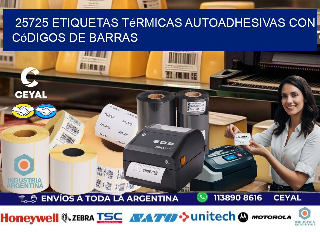 25725 Etiquetas térmicas autoadhesivas con códigos de barras