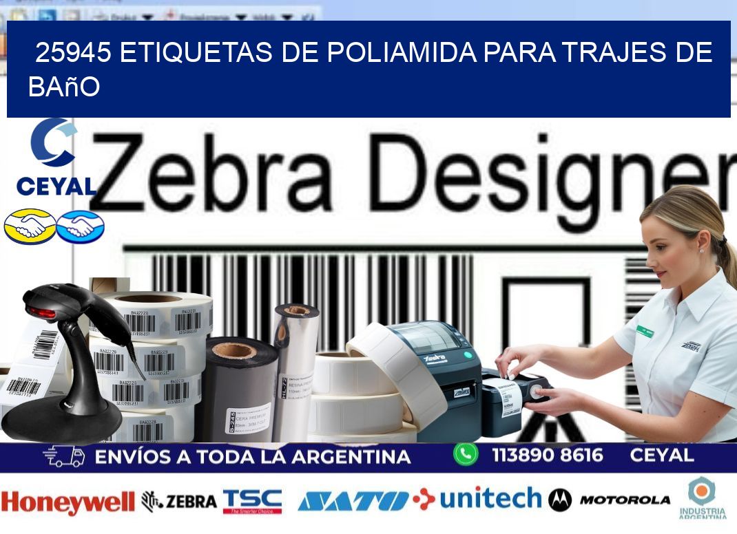 25945 etiquetas de poliamida para trajes de baño