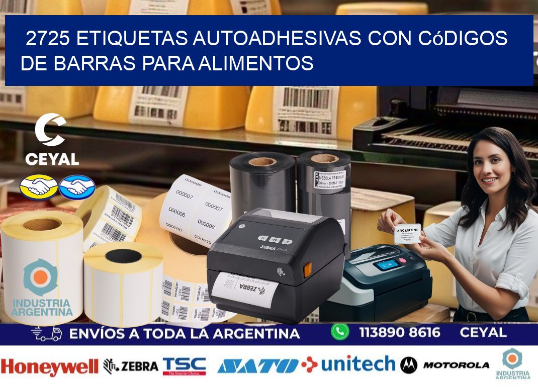 2725 Etiquetas autoadhesivas con códigos de barras para alimentos