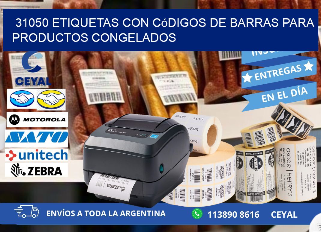 31050 Etiquetas con códigos de barras para productos congelados