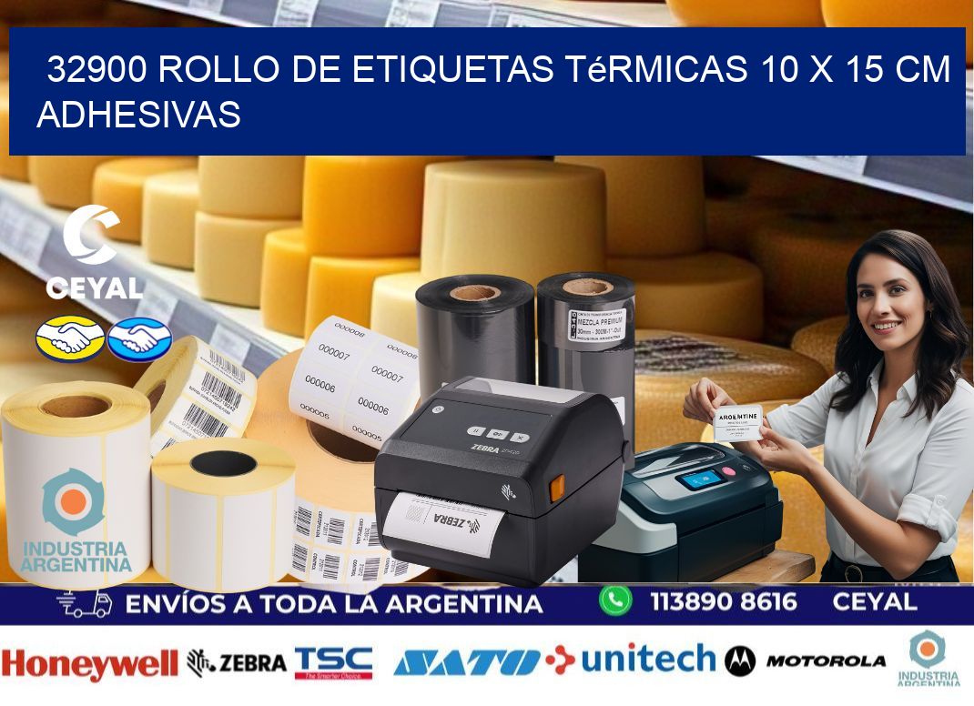 32900 Rollo de Etiquetas Térmicas 10 x 15 cm Adhesivas