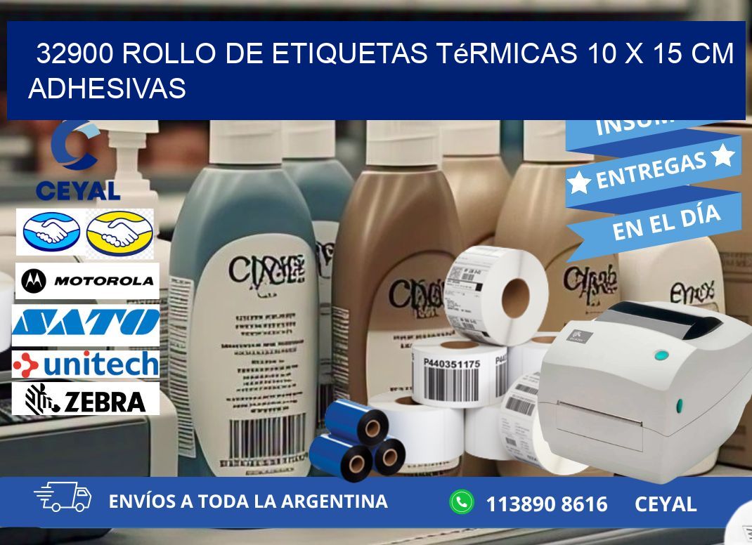 32900 Rollo de Etiquetas Térmicas 10 x 15 cm Adhesivas