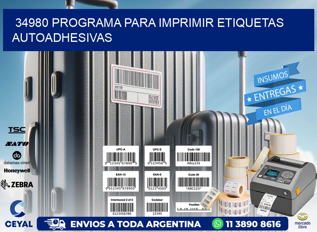 34980 Programa para imprimir etiquetas autoadhesivas