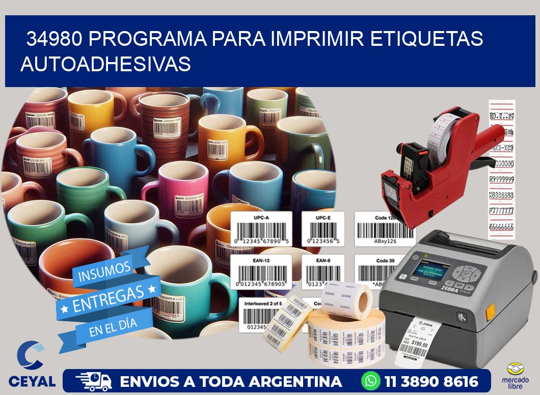 34980 Programa para imprimir etiquetas autoadhesivas