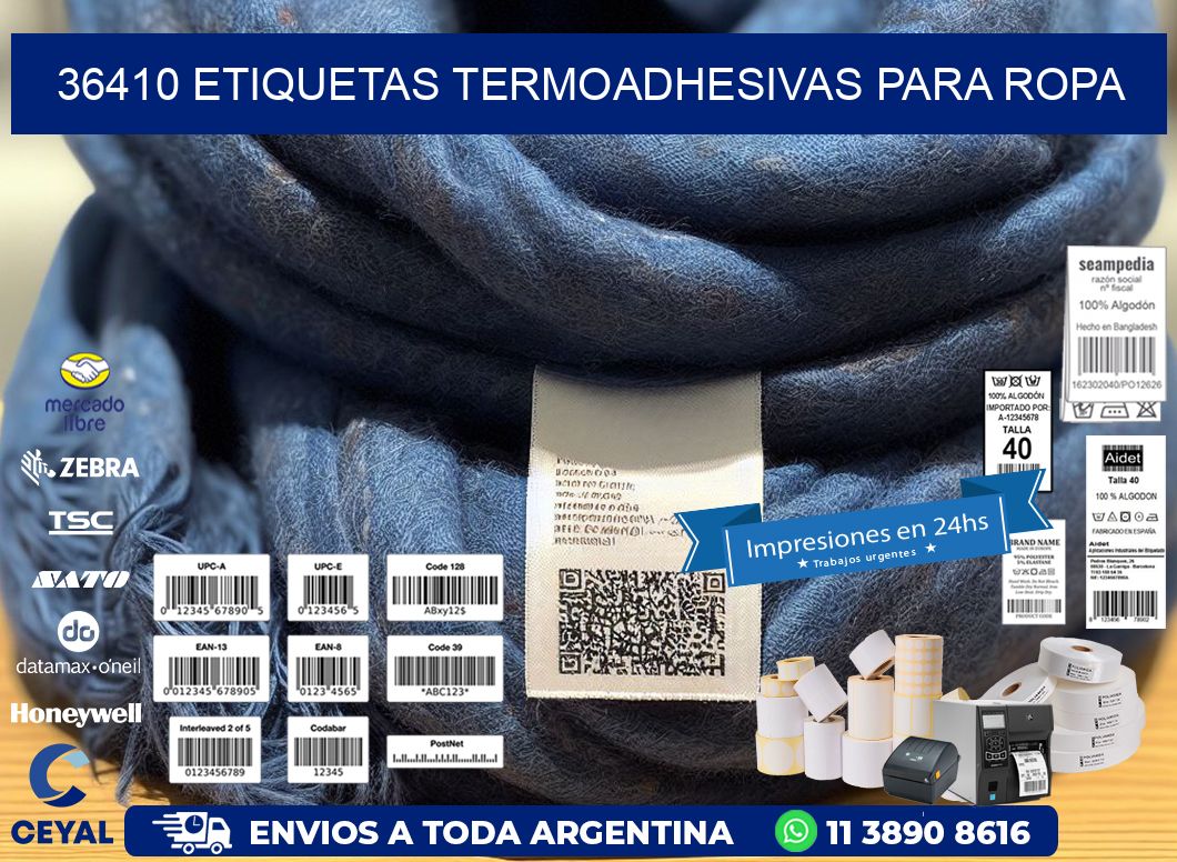 36410 Etiquetas termoadhesivas para ropa