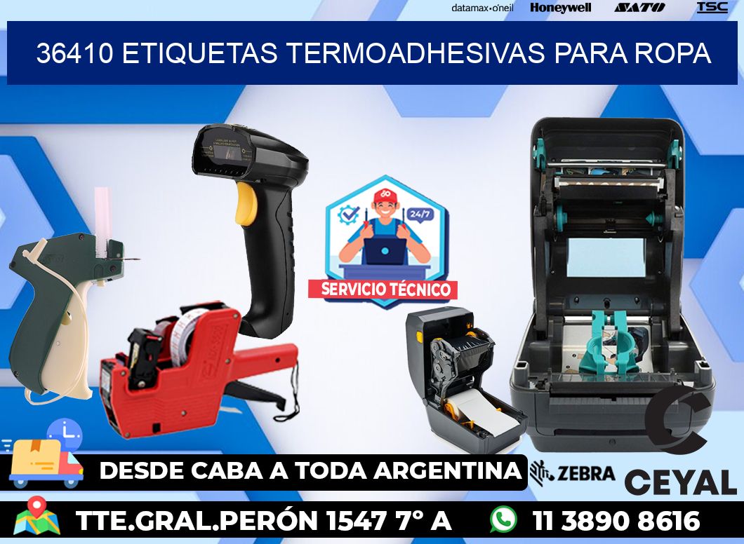 36410 Etiquetas termoadhesivas para ropa