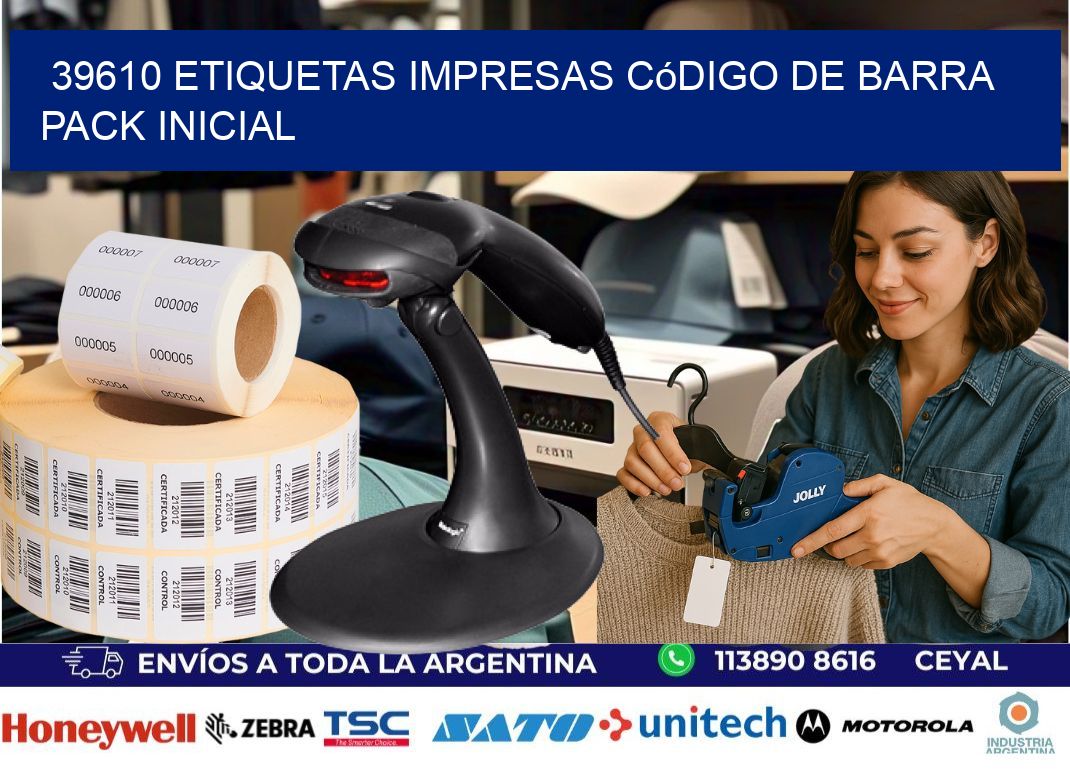 39610 Etiquetas Impresas código De Barra Pack Inicial