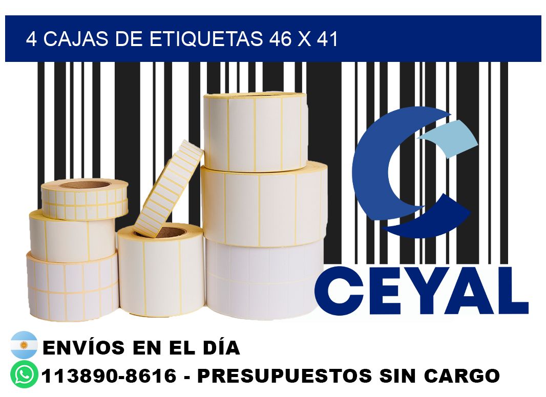 4 cajas de etiquetas 46 x 41