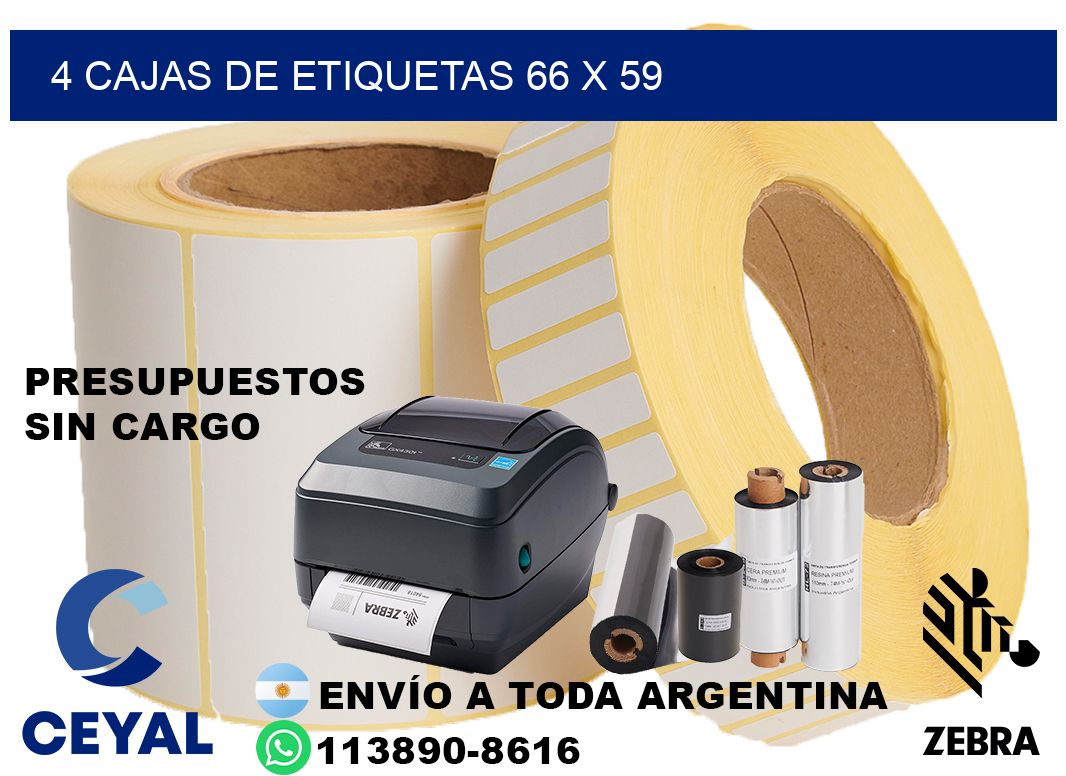 4 cajas de etiquetas 66 x 59