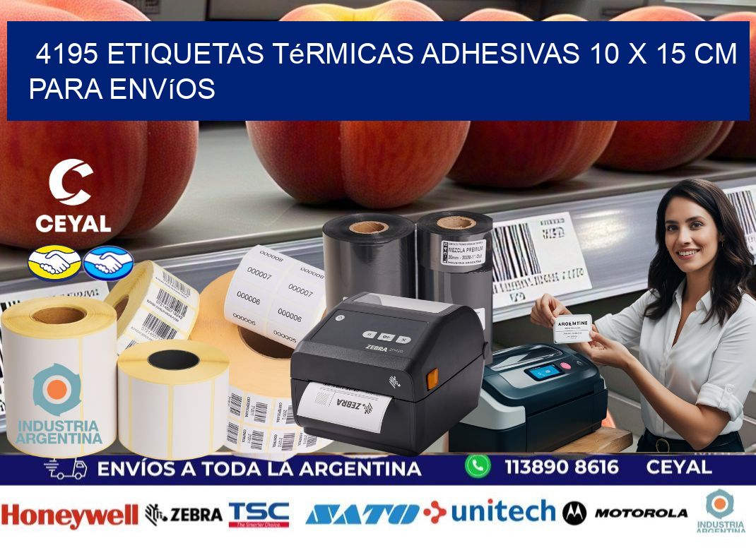 4195 Etiquetas Térmicas Adhesivas 10 x 15 cm para Envíos