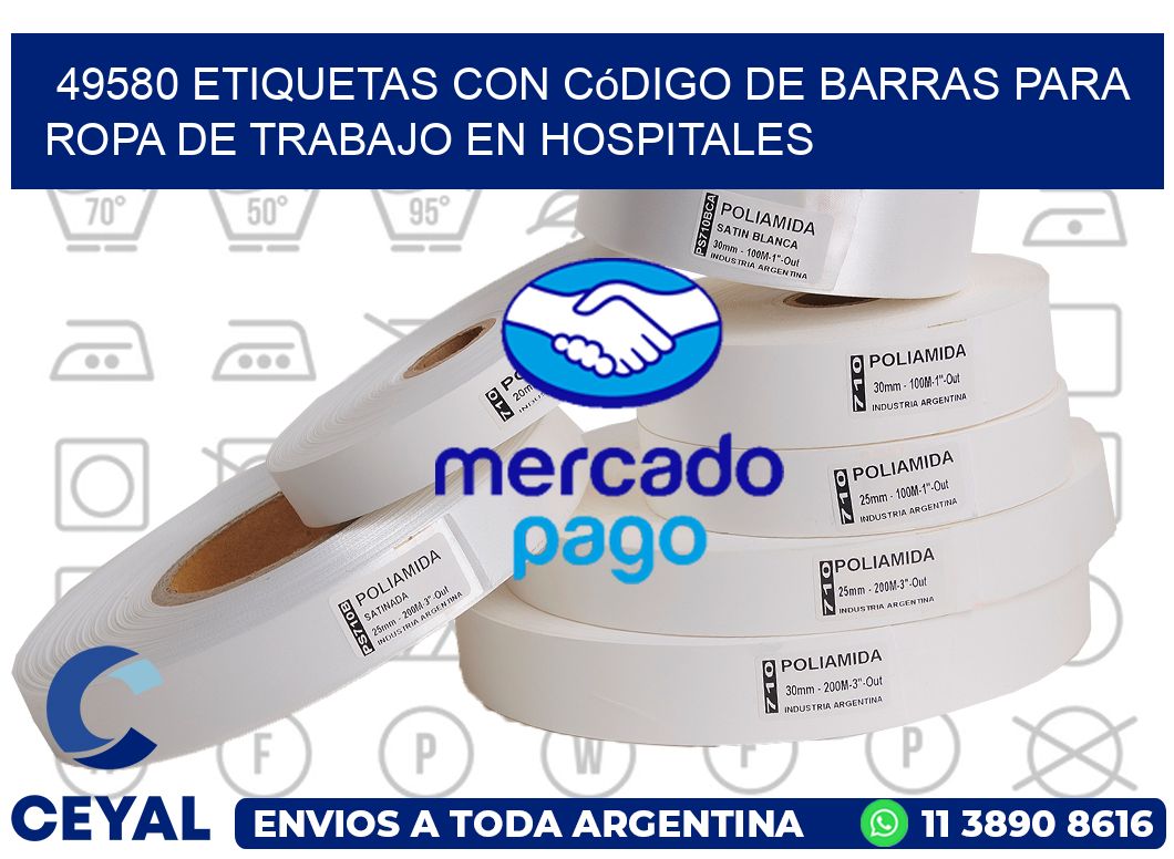 49580 Etiquetas con código de barras para ropa de trabajo en hospitales