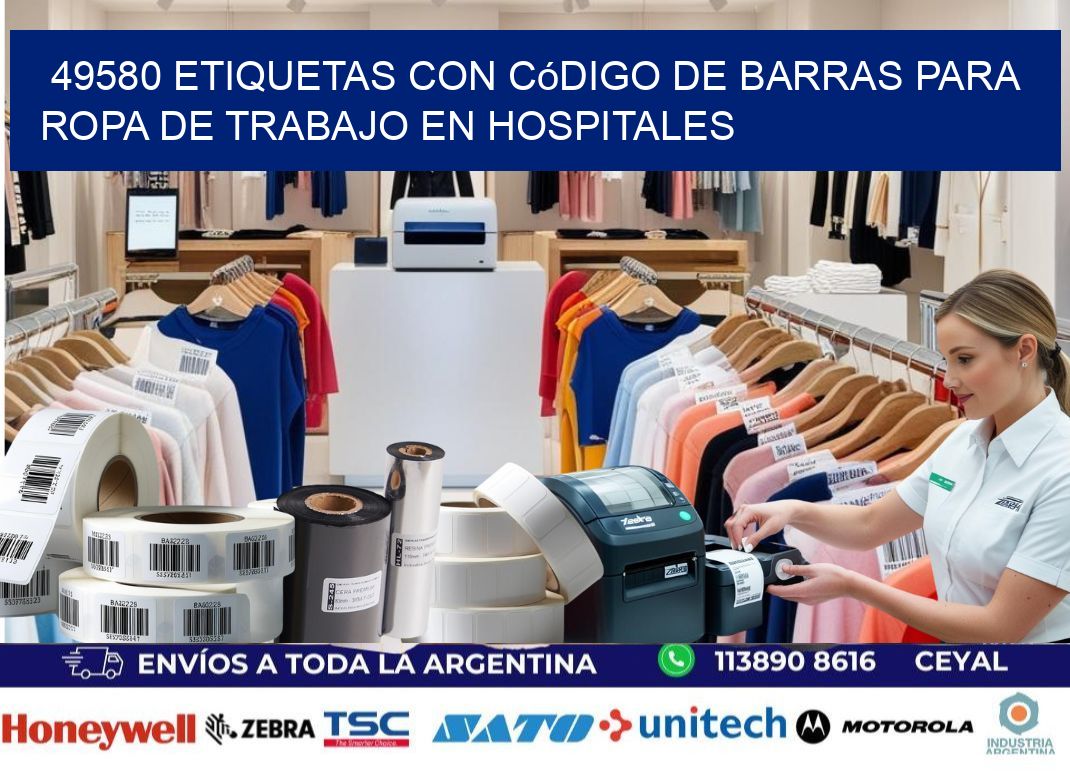 49580 Etiquetas con código de barras para ropa de trabajo en hospitales