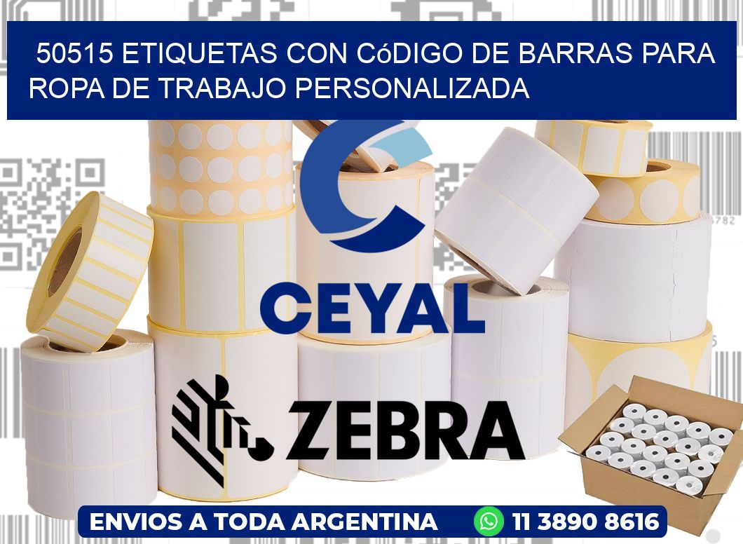 50515 Etiquetas con código de barras para ropa de trabajo personalizada