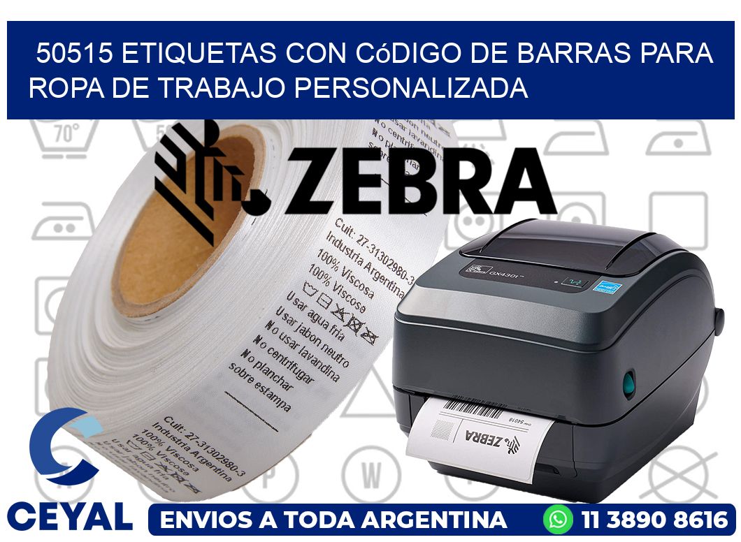 50515 Etiquetas con código de barras para ropa de trabajo personalizada