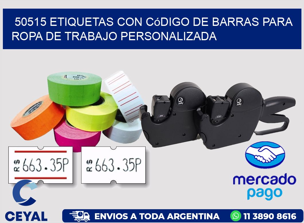 50515 Etiquetas con código de barras para ropa de trabajo personalizada