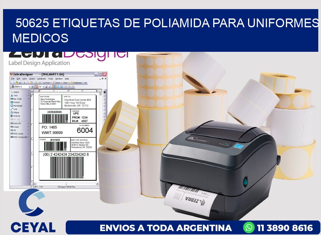 50625 Etiquetas de poliamida para uniformes medicos