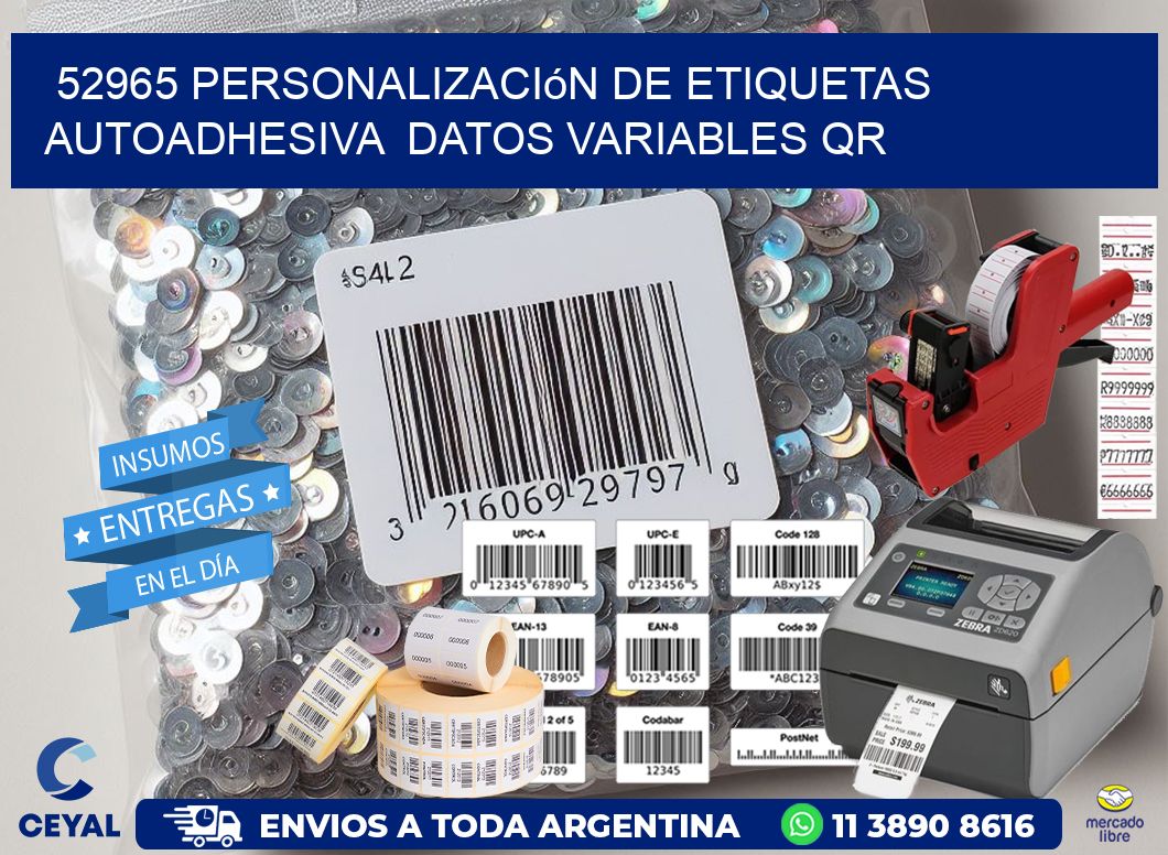 52965 Personalización de etiquetas autoadhesiva  datos variables QR