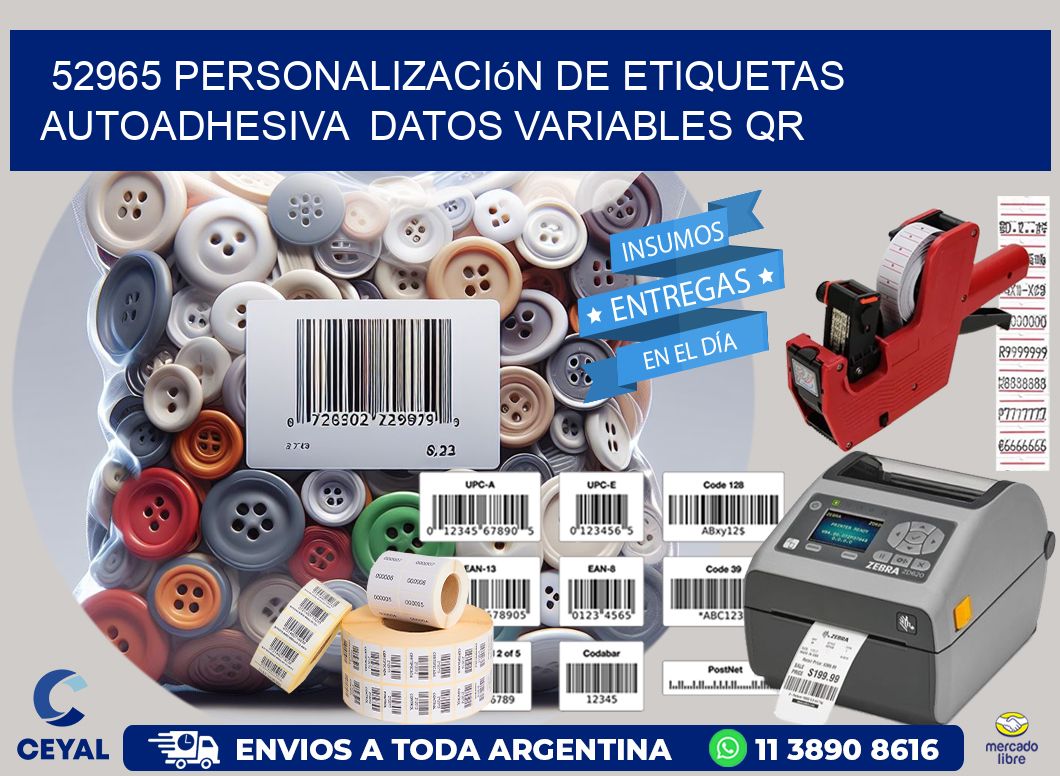 52965 Personalización de etiquetas autoadhesiva  datos variables QR