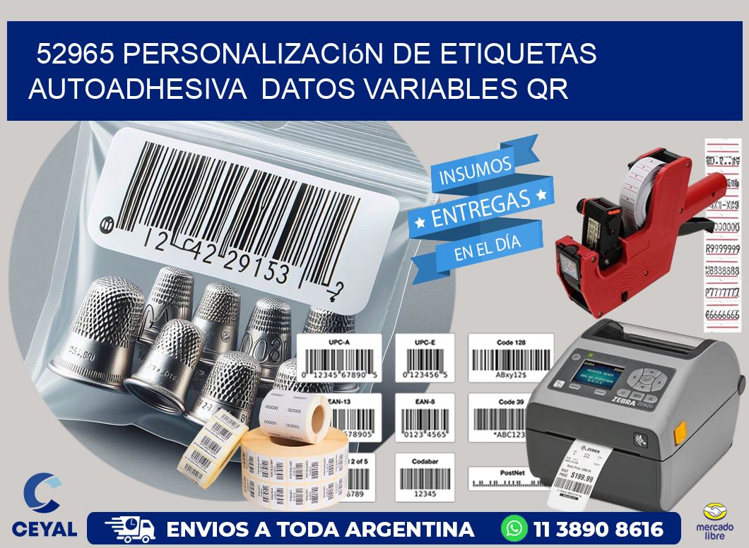 52965 Personalización de etiquetas autoadhesiva  datos variables QR