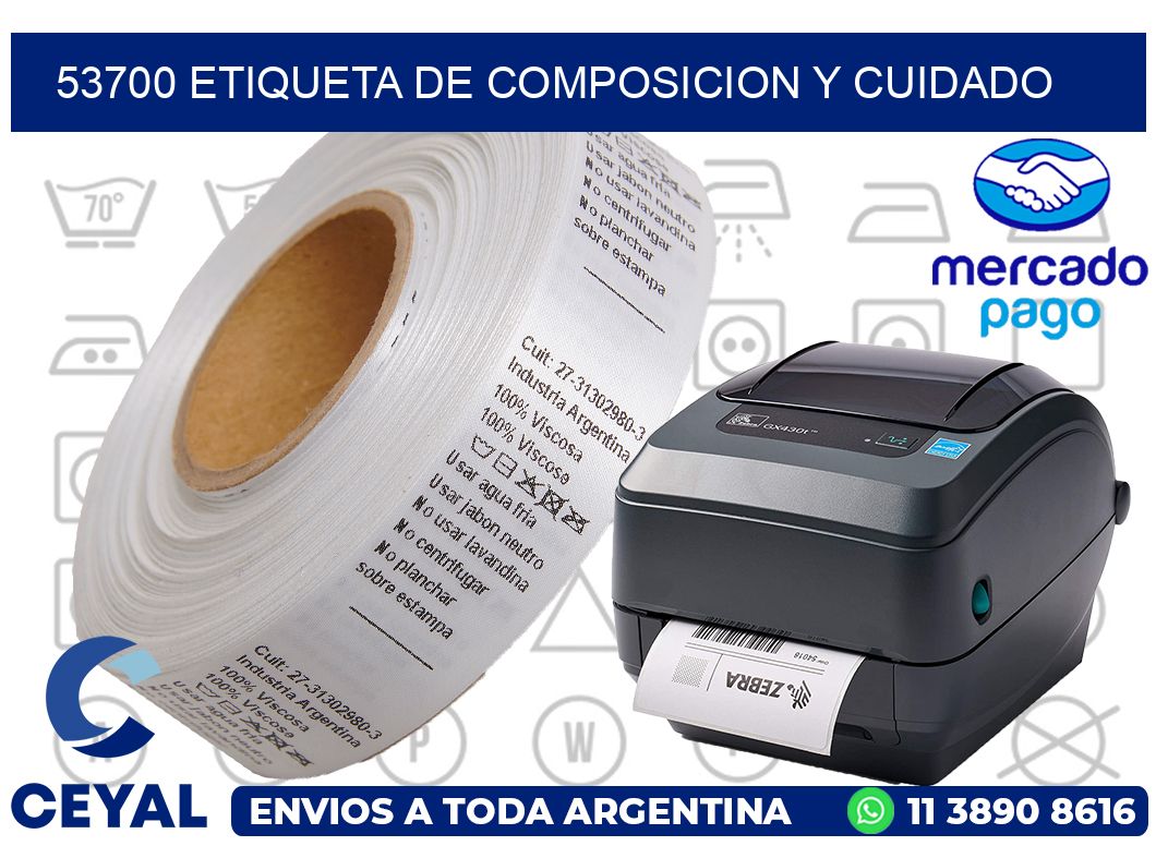 53700 etiqueta de composicion y cuidado