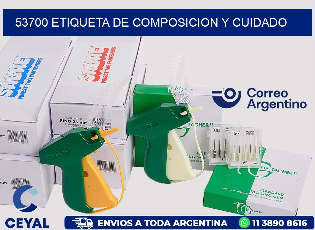 53700 etiqueta de composicion y cuidado